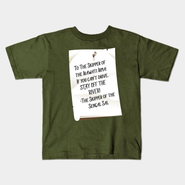 STAY OFF THE RIVER! Kids T-Shirt by Whats Dis